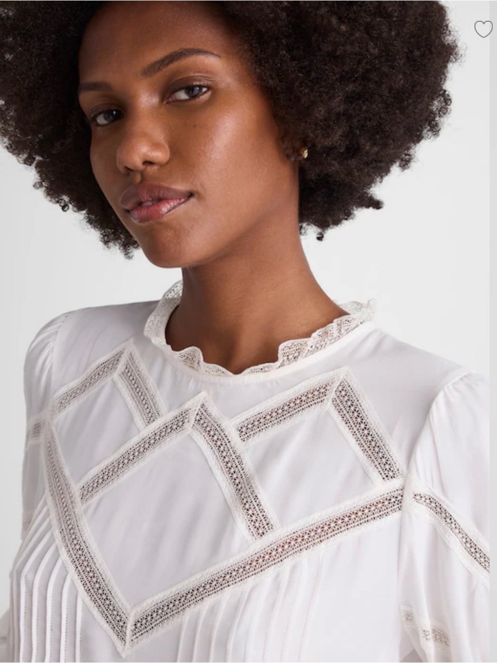 MADEWELL M Lace-Insert Mockneck Long-Sleeve Top $128 NY351